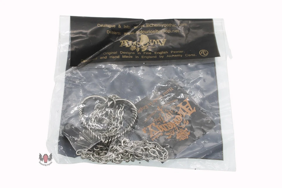 Alchemy Gothic Dark Secret Necklace P483 Goth 2006 Crystal Skull Heart Pretty Foto 4 de 4