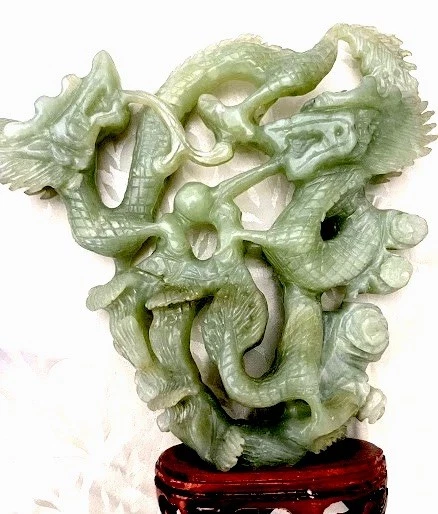 Dragon 翡翠中国风雕像、雕像| eBay