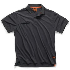 Scruffs Worker Black Polo Shirt Short Sleeve T Shirt Scruffs T54661 SIZE SMALL