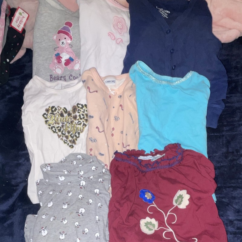 Toddler girl 3T Mixed Long Sleeve Tops lot of 8 