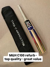 M&H C100 Grade 1 SH 2lb 13oz refurb cricket bat with carry case RRP £550