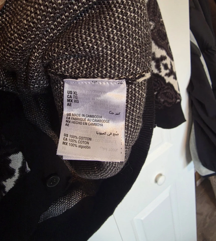 Cárdigan de hombre Inc International Concepts Dio Tapestry color negro talla XL Foto 4 de 4