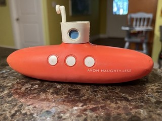 Vintage 1961 Avon Naughty Less Submarine Bubble Bath Soap Bottle Soaky Kitschy