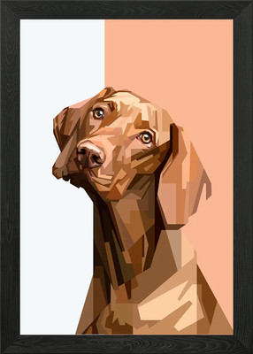 Dog in Vector Framed Wall Art Poster Canvas Print Picture