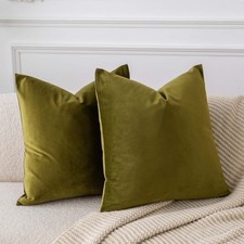 Throw Pillow Covers 20x20 inch Set of 2 Decorative Velvet Pillow Covers for C...