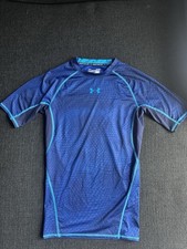 Under Armour HeatGear Compression Shirt Men's Navy Blue S Short Sleeve Athletic