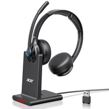 Wireless Headset with Mic for Work - 2.4G Bluetooth 5.3 Dual Mode Headphones,...