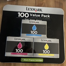 Lexmark 100 Value Pack 3-Ink Cartridges Cyan, Magenta, Yellow NEW SEALED