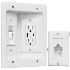 TV Cord Hider for Wall Mounted TV, in-Wall Cable Management Kit, Outlet Box– ...