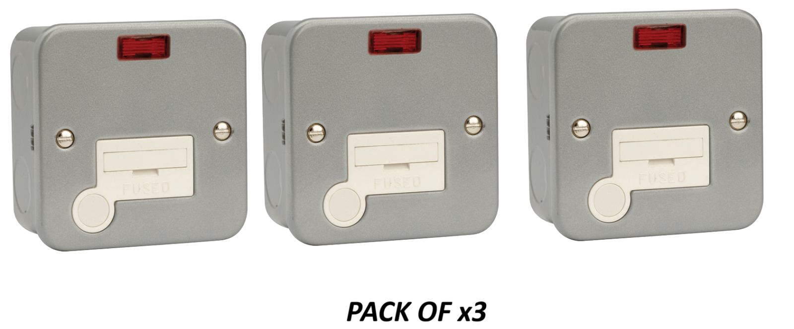 *PACK OF x3* Click Scolmore Metal Clad Fuse Connection Unit Spur x3 pcs CL053