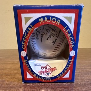 Autographed Ball Co. MLB Official Autographed Baseball 1991 World Series w/Box