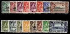 SIERRA LEONE GVI SG188-200, 1938-44 complete set, NH MINT. Cat £150.