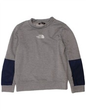 The North Face Boys Sweatshirt Jumper 9-10 Years Medium Grey Colourblock DI14