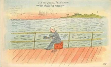 Comic C-1920s Military Postcard Sailor Girlfriend Gold's Art Studios 21-3296