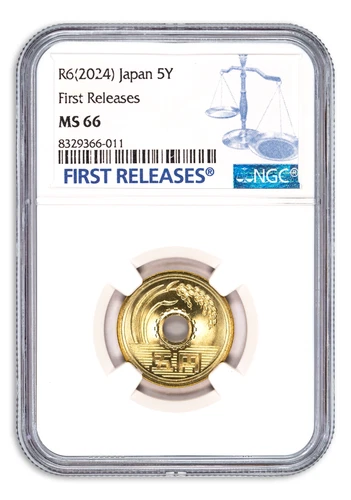 2024 Japan 5Y Coin from Cherry Blossom Mint Set (#2/6 in set) Graded NGC MS66