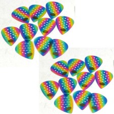 Pickboy Guitar Picks Pro Pos-a-grip .75mm Medium 20 Pack Celluloid Rainbow