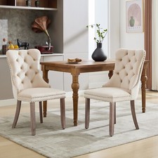 Dining Chairs Set of 4, Velvet High Back Wooden Legs for Dining Room, Kitchen