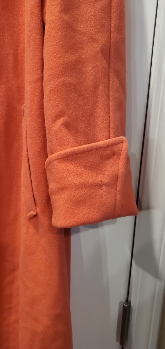 Vintage Simonetta Italian Salmon Trench Wool Coat Med/Large View 5