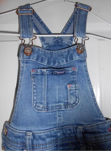 Girls Jordache Overalls Jeans Faded Denim 5 Pocket Stretchy Cotton Blend 5T NEW - Picture 2 of 9