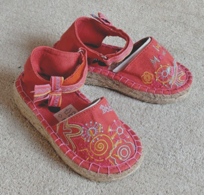 Boboli Europe 26 toddler US Size 9.5 orange dress shoes mules Viva Mexico fiesta