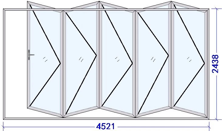 Puerta corredera plegable doble de aluminio para patio (varios tamaños) Foto 2 de 4