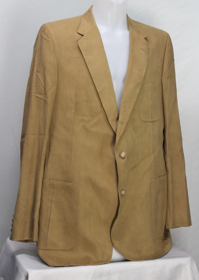 Chaqueta Blazer Traje Deportivo Abrigo De Colección Lanvin Paris NY Pluma Gamuza Tostado 50 Alto Foto 4 de 4