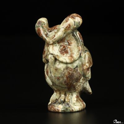 Green opal Hand Carved Crystal Owl Sculpture, Crystal Healing