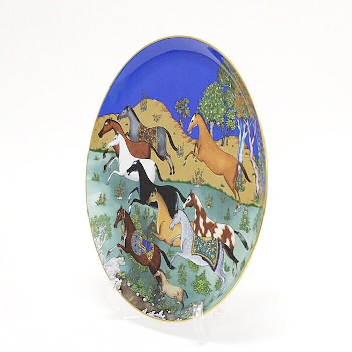 HERMES Cheval d'Orient Serving Plate Dinner Tableware Dish HERMES Cheval d'Orient Serving Plate Dinner Tableware Dish