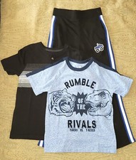 365 KIDS Garanimals Lot of 3 Boys Joggers  T-Shirt  S/S Henley Blk/Wht/Gry 7