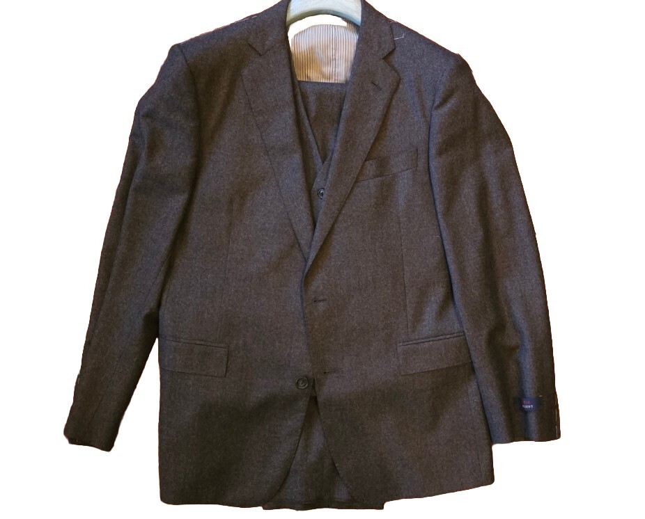 Brooks Brothers 1818 Grey Flannel Three Piece Suit Regent Brooks Brothers 1818 Grey Flannel Three Piece Suit Regent