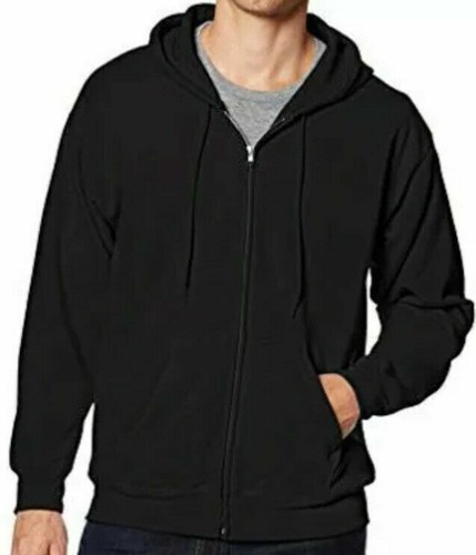 Sudadera con Capucha Hanes Cremallera Completa Frontal Para Hombre Talla XL Gris-Negro Sólida Manga Larga - Imagen 6 de 36