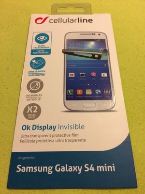 Cellular Line Displayschutzfolie für Samsung Galaxy S IV Mini 2-er Stück transpa