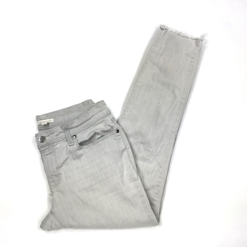 Eileen Fisher Cropped Fringe Hem Jeans Gray Organic Cotton Blend Women 6 - Picture 3 of 5