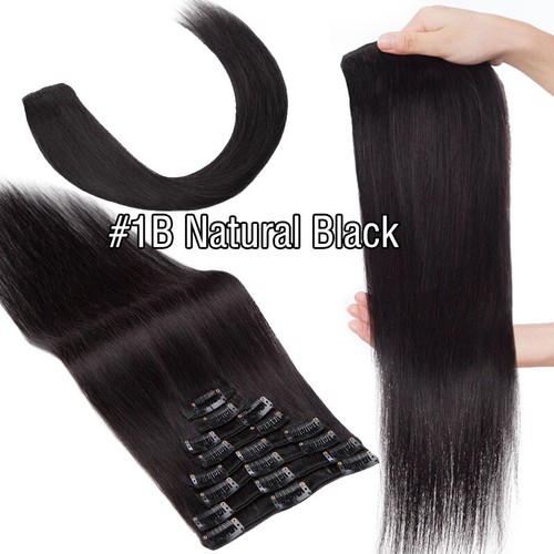 100% Remy Real Human Hair Full Head Clip in Extensions Balayage Blonde Full Head - Picture 24 of 69