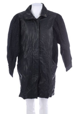 WILSONS Ledermantel Echt-Leder Muster M schwarz