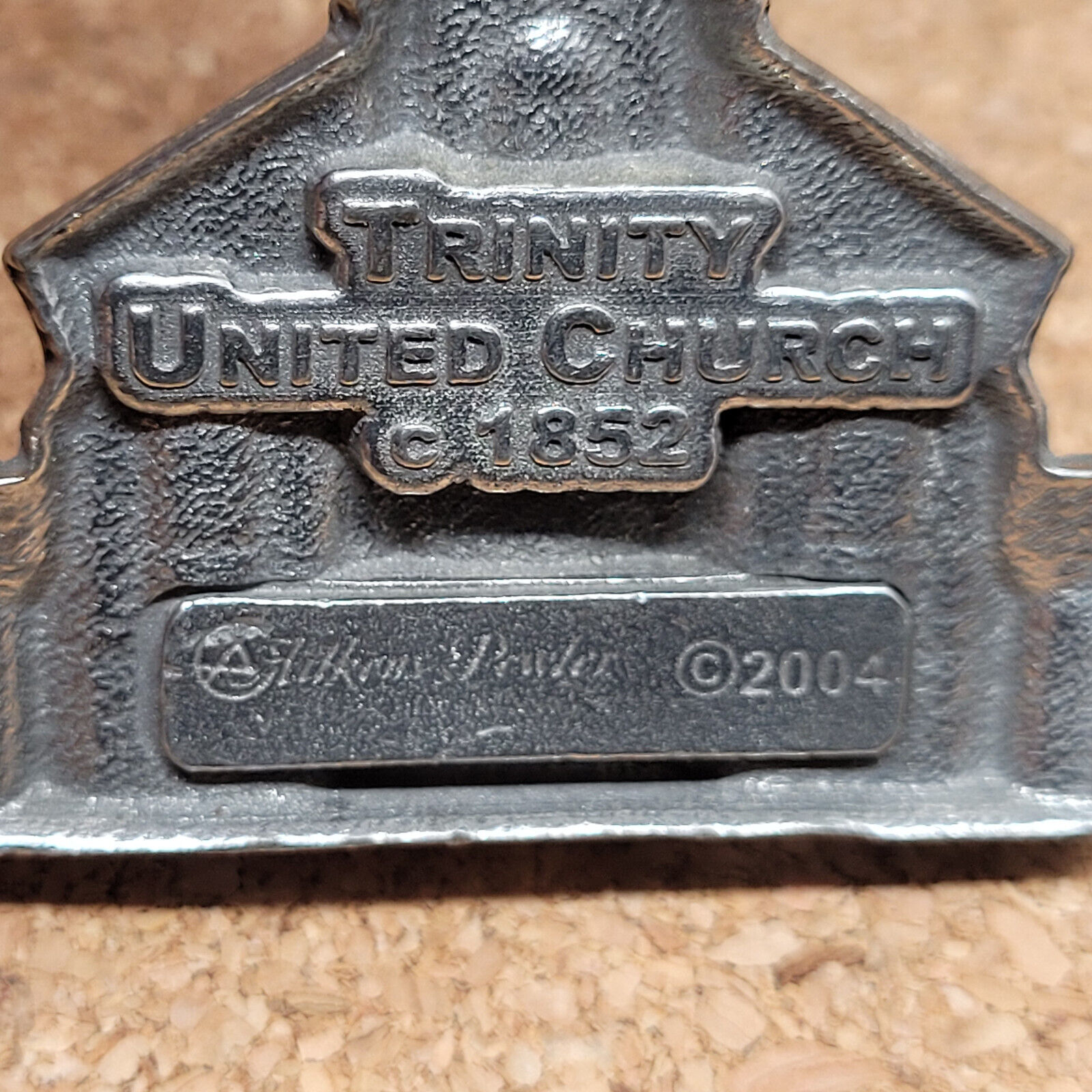 Aitkens Pewter Trinity United Church 1852 © 2004 Christmas Ornament  3 in