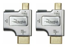 NEW 2-PACK Rocketfish Micro-HDMI-D  Mini-HDMI-C to HDMI Cable Adapter 4K HDTV