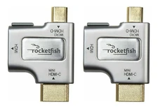 NEW 2-PACK Rocketfish Micro-HDMI-D & Mini-HDMI-C to HDMI Cable Adapter 4K HDTV