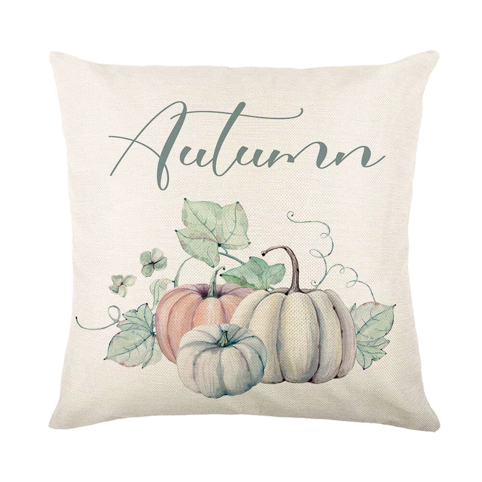 Autumn Decor Pumpkin Pillow Covers Set of 4 Thanksgiving Cushion Cover 18 X 18 - Image 2 of 4