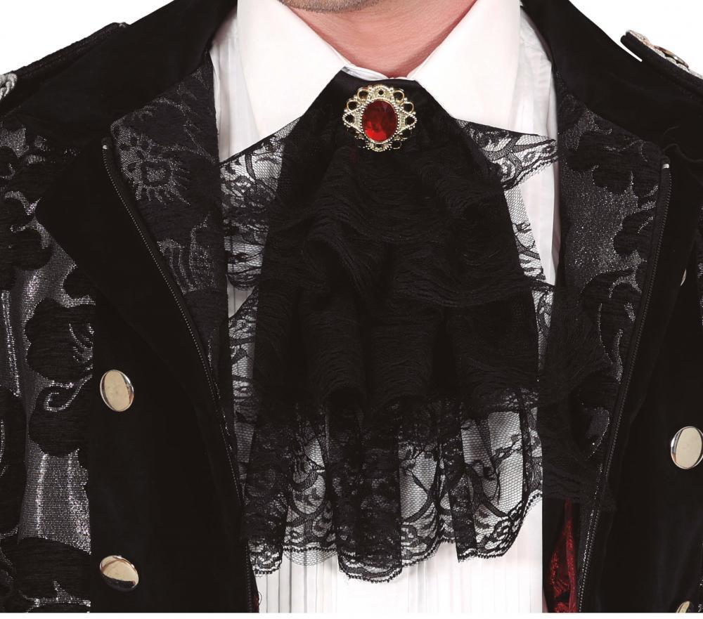 Jabot ascot cravatta colletto vittoriano in pizzo nero