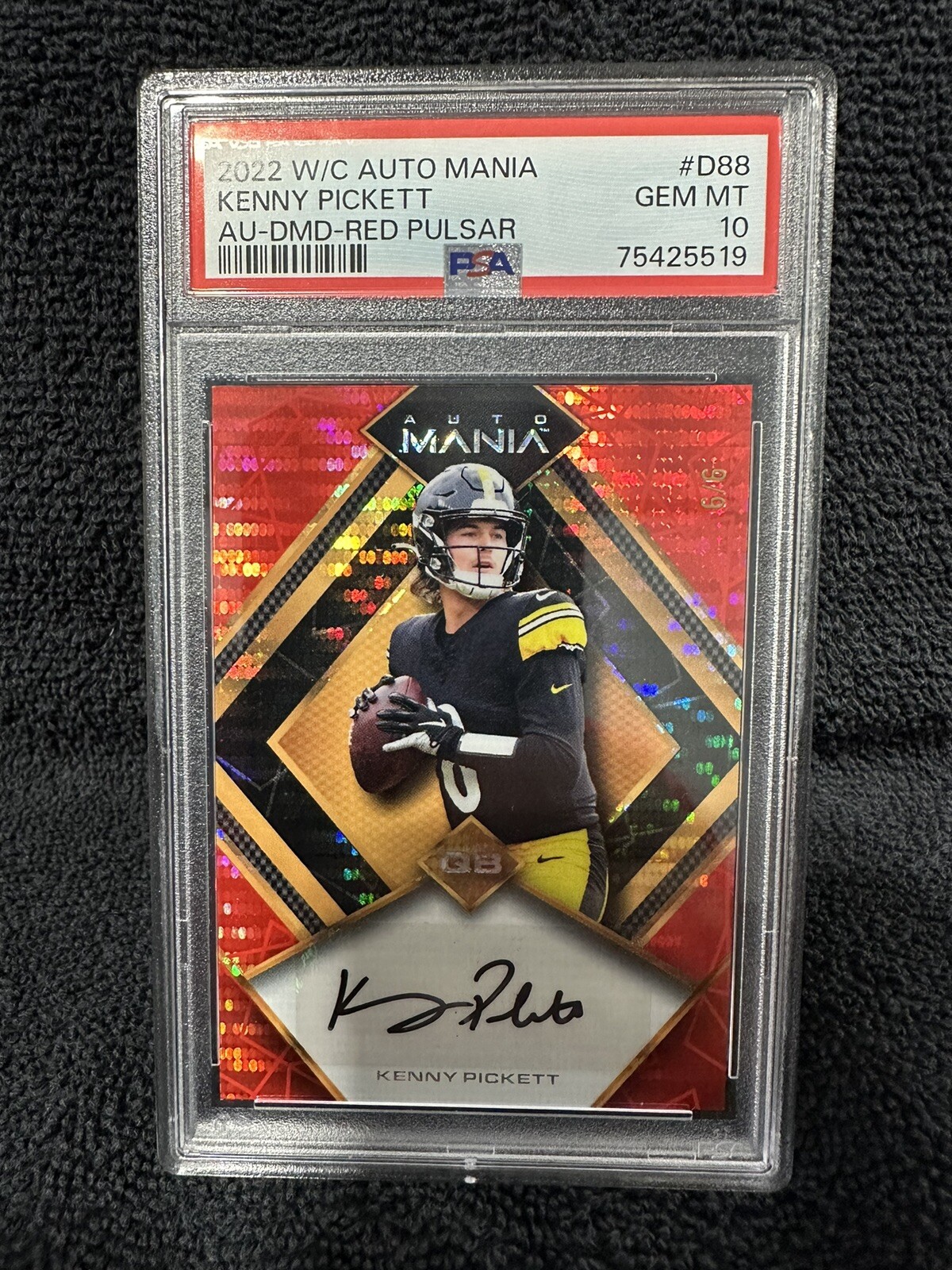 Kenny Pickett Wild Card Auto Mania Autographs #D88 Red Diamond Pulsar
