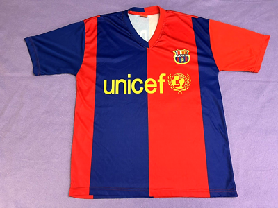 FC Barcelona Ronaldinho #10 Unicef Soccer Futbol Jersey Size XXL