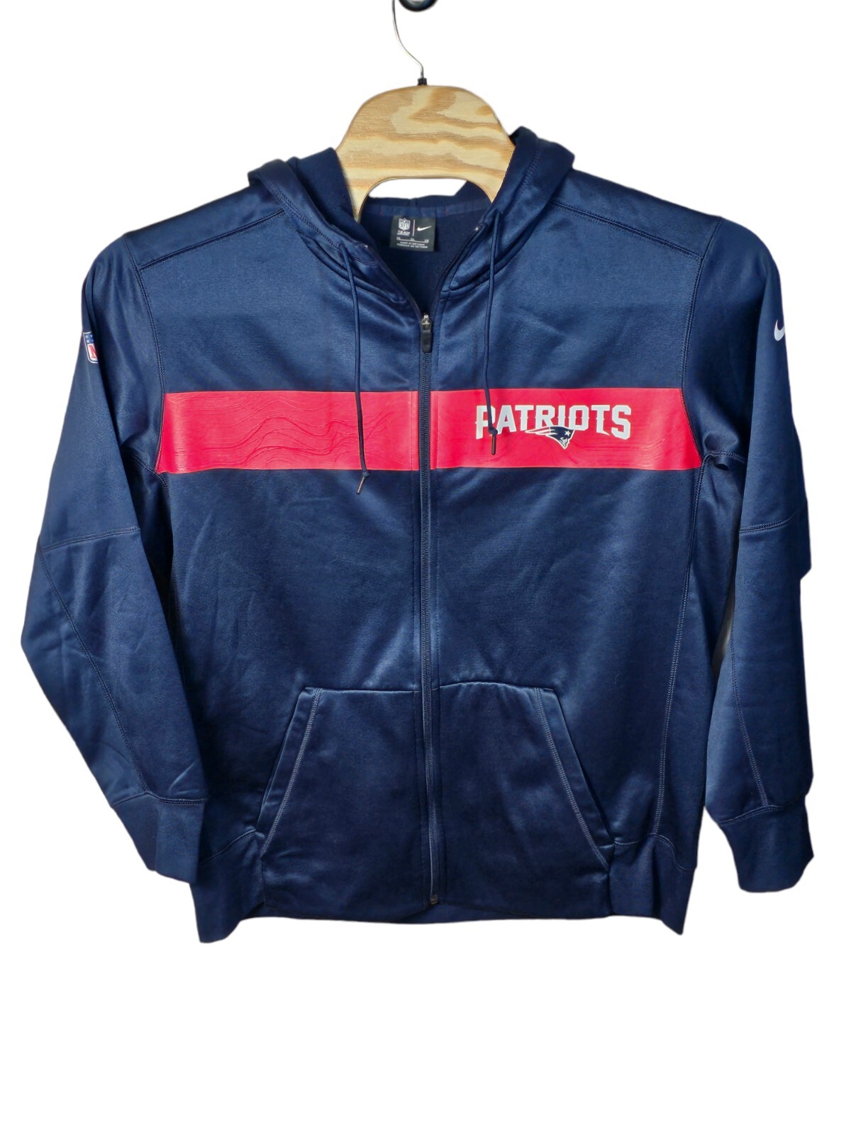 SACAI X NIKE Felpa con cappuccio Nike New England Patriots XL full zip NFL abbigliamento squadra giacca Therma FIT