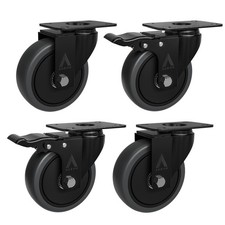 4 x Heavy Duty 100mm 700KG Rubber Swivel Castor Wheels Trolley Furniture Caster