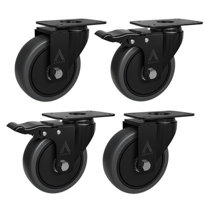 4 x Schwerlast 100 mm 700 kg Gummi Lenkrolle Rollen Wagen Möbelrolle