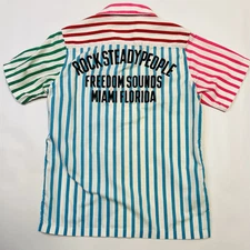 Wacko Maria Guilty Parties Multicolor Striped Shirt Sz Small Miami Fl Drunkards