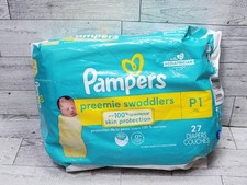 Pampers Swaddlers Diapers, Size Preemie, 27 Count
