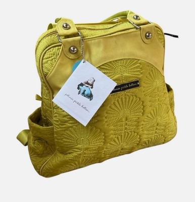 Petunia Pickle Bottom Embossed Sashay Satchel Backpack Diaper Bag Lime Green NWT