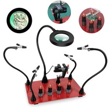 Soldering Helping Hands Station, Magnetic Third Hand Helping Tool with 3X Mag...