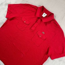 LACOSTE Slim Fit Pocket Polo Shirt Men 3XL 8 Red Cotton Short Sleeve 110